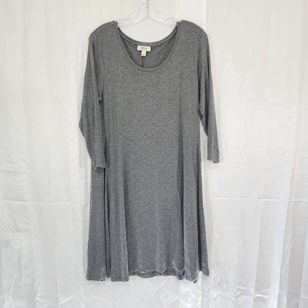 Style & Co. Size Medium Charcoal Long Sleeve Dress